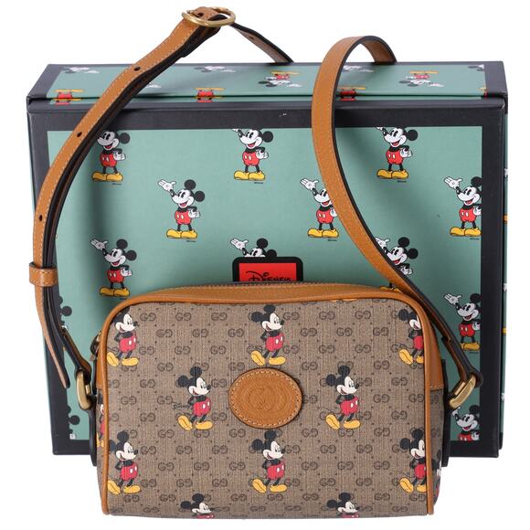 Gucci Disney Mickey Mouse Shoulder Bag Printed Mini GG Coated Canvas Mini - Picture 1 of 6